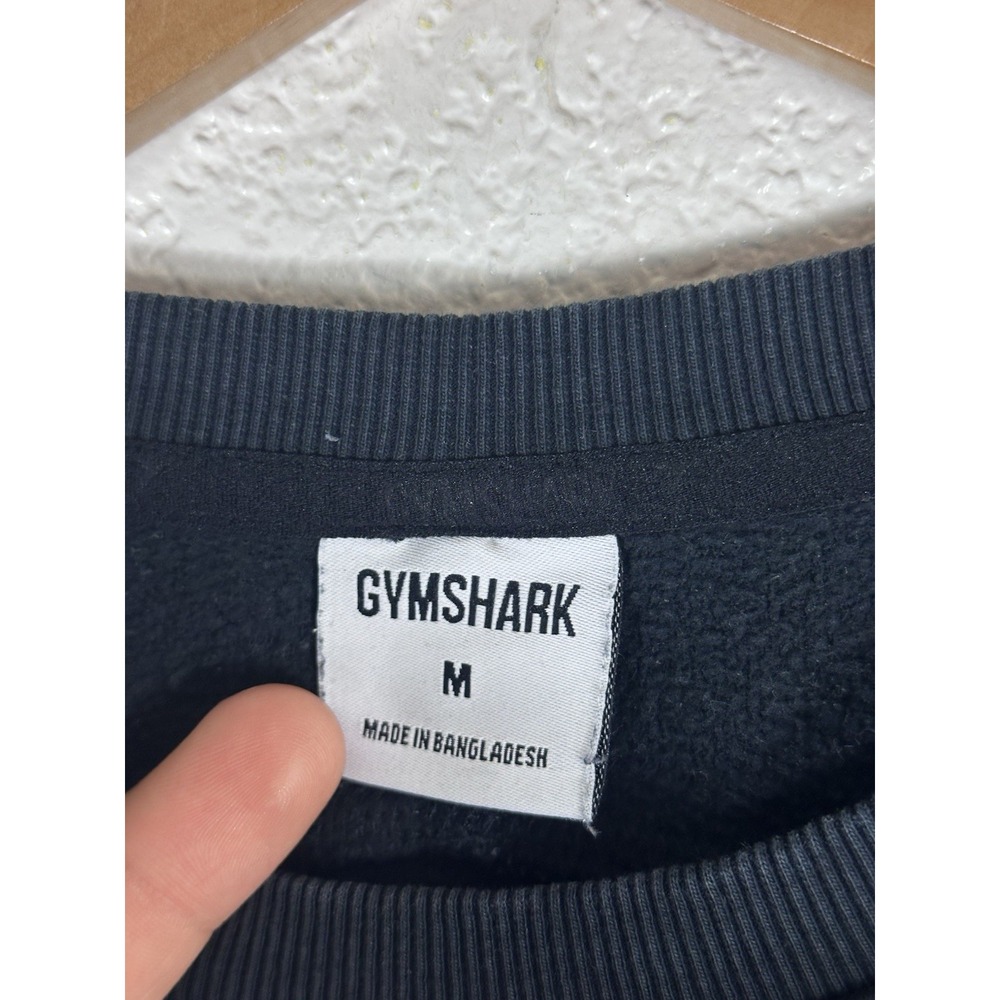 Gymshark Men's Medium Black Crewneck Sweatshirt Embroidered Logo Pullover - Picture 6 of 10